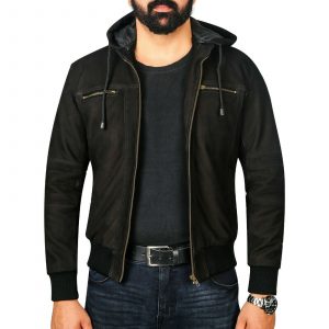 Men's Real Leather Bomber Jacket